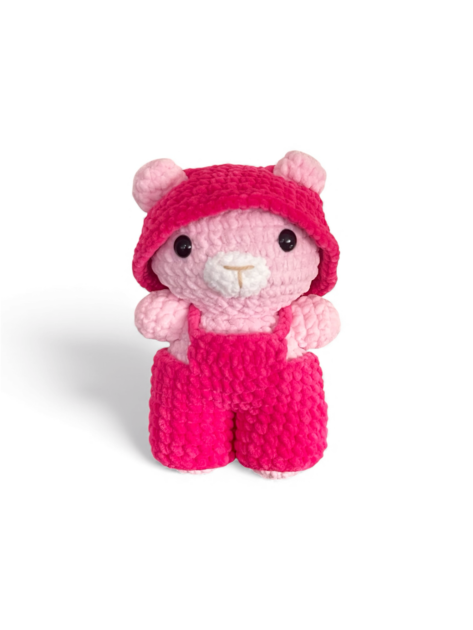 Bear in overalls & bucket hat